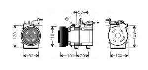 HYK209 AVA QUALITY COOLING Kompresor, klimatyzacja