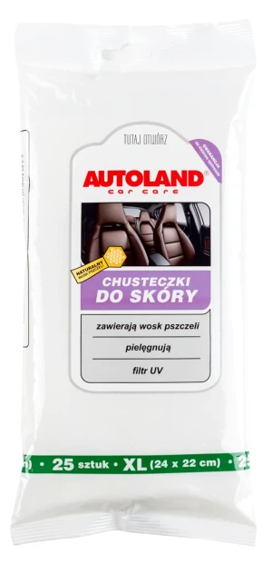 AUT118000199 AUTOLAND Autoland chusteczki do czyszczenia skóry 25 szt. xl