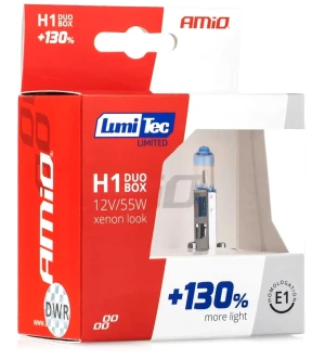 AMI01404 AMIO Amio lumitec h1 żarówki halogenowe 12v 55w +130% 2szt