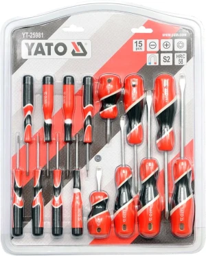 YATYT-25981 YATO Yato zestaw wkrętaków 15 szt. yt-25981 s2 stal mix rozmiarów