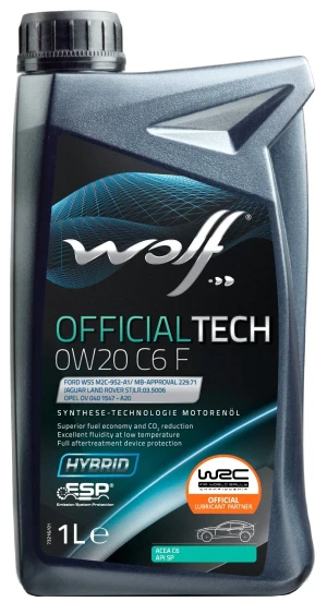 01BKV3 WOLF Officialtech 0w-20 c6 f olej silnikowy syntetyczny 1l