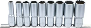 B.5253 BGS CONDOR WERKZEUG Bgs 5253 zestaw nasadek dwunastokątnych głębokich 1/2" 10-24mm 9szt