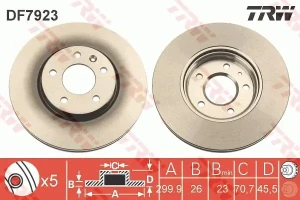 Tarcza hamulcowa przód wentylowana OPEL ZAFIRA C TRW