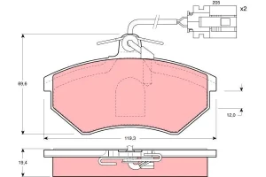 Klocki hamulcowe przód z czujnikiem VW GOLF 3 TRW