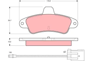 Klocki hamulcowe tył z czujnikiem FORD MONDEO I TRW