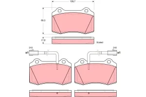 Klocki hamulcowe przód z czujnikiem ALFA ROMEO 147 TRW