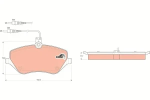 Klocki hamulcowe przód z czujnikiem CITROËN C5 III TRW