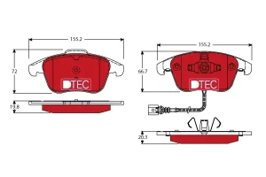Klocki hamulcowe przód z czujnikiem SEAT ALHAMBRA II TRW