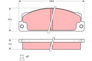 Klocki hamulcowe przód z czujnikiem FIAT 132 TRW