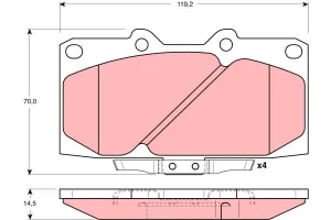 Klocki hamulcowe przód NISSAN 200SX TRW