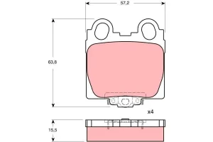 GDB3233 TRW Klocki hamulcowe tył