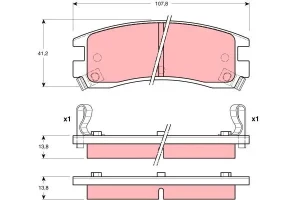 Klocki hamulcowe tył z czujnikiem PONTIAC GRAND PRIX VI TRW