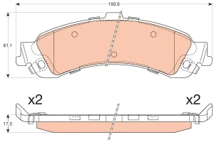 Klocki hamulcowe tył CHEVROLET AVALANCHE TRW