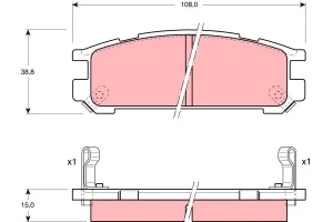 Klocki hamulcowe tył SUBARU LEGACY I TRW