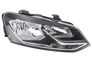 Reflektor lampa prawa z silniczkiem do regulacji VW POLO V HELLA