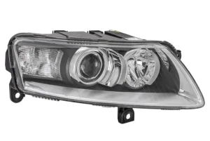 Reflektor lampa prawa bi-ksenon z silniczkiem do regulacji AUDI A6 C6 HELLA