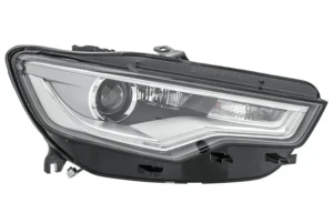 Reflektor lampa prawa bi-ksenon led z silniczkiem do regulacji z żarówką AUDI A6 C7 HELLA