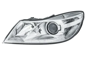 Reflektor lampa lewa ksenon z silniczkiem do regulacji z żarówką SKODA OCTAVIA 2 HELLA