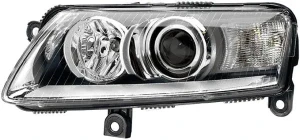 Reflektor lampa prawa bi-ksenon z silniczkiem do regulacji AUDI A6 C6 HELLA