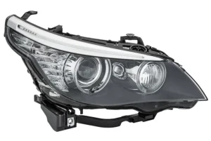 Reflektor lampa prawa bi-ksenon z silniczkiem do regulacji BMW 5 E60 HELLA
