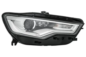 Reflektor lampa prawa bi-ksenon led z silniczkiem do regulacji z żarówką AUDI A6 C7 HELLA