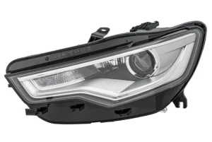 Reflektor lampa lewa bi-ksenon led z silniczkiem do regulacji z żarówką AUDI A6 C7 HELLA
