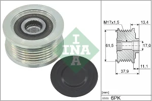 1.9 JTD FIAT DOBLO Sprzęgło alternatora koło pasowe INA