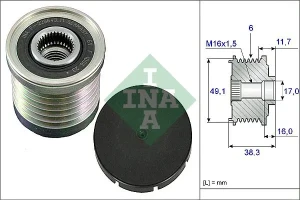 2.5 dCi, 2.2 dCI RENAULT MASTER II Sprzęgło alternatora koło pasowe INA