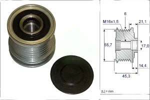 sprzęgiełko alternatora audi a4 b6 535 0036 10 INA