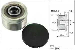 2.0 HDI PEUGEOT 206 Frizione alternatore puleggia INA
