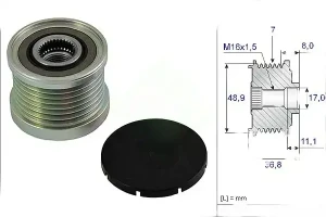 0.9 TCe, 1.2 TCe RENAULT CLIO IV Sprzęgło alternatora koło pasowe INA