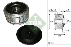 A 180, A 150, A 200, A 170, A 160 MERCEDES-BENZ KLASA A W169 Sprzęgło alternatora koło pasowe INA