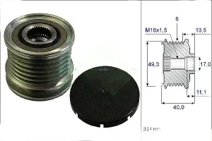 1.6 THP, 1.6 VTi CITROËN C4 Sprzęgło alternatora koło pasowe INA