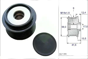 1.8 TSI, 2.0, 2.0 TSI SEAT LEON III Sprzęgło alternatora koło pasowe INA