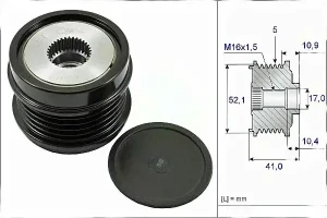 AMG GLA, GLA 180, GLA 250, GLA 45, GLA 220, GLA 200 MERCEDES-BENZ GLA X156 Sprzęgło alternatora koło pasowe INA