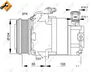1.6 LPG, 1.6 16V, 1.6, 1.4 LPG, 1.4 16V, 1.8 16V, 1.4 OPEL ASTRA G Kompresor sprężarka klimatyzacji NRF