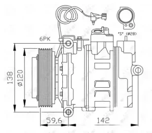 2.2 TiD, 3.0 V6t, 2.0 t, 2.3, 2.3 t, 3.0 TiD SAAB 9-5 Kombi (YS3E) Kompresor sprężarka klimatyzacji NRF