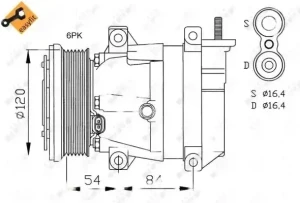 1.8, 1.6, 1.4 16V, 1.4 LPG CHEVROLET LACETTI Kompresor sprężarka klimatyzacji NRF