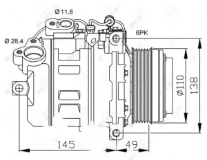 120 d, 123 d, 118 d BMW 1 E88 Kompresor sprężarka klimatyzacji NRF