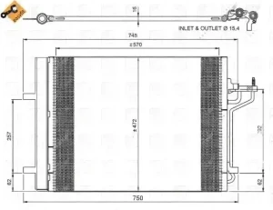 1.6, 2.0 TDCi Skraplacz chłodnica klimatyzacji z osuszaczem FORD C-MAX II NRF