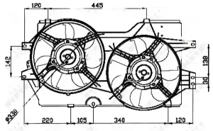 Wentylator chłodnicy z ramą CHRYSLER VOYAGER IV 3.0 NRF