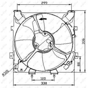 Wentylator chłodnicy 140w z ramą HONDA CIVIC V 1.6 i, 1.5 i NRF