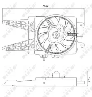 Wentylator chłodnicy 110w z ramą FIAT PUNTO II 1.2, 1.2 16V, 1.2 60 NRF