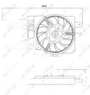 47248 NRF Wentylator chłodnicy 110w z ramą