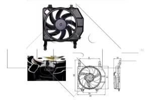 Wentylator chłodnicy 260w z ramą FORD FIESTA 1.8 DI, 1.8 D NRF