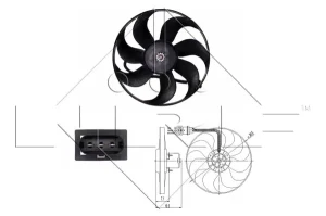 Wentylator chłodnicy 250w VW LUPO I 1.4 16V, 1.4 FSI, 1.7 SDI, 1.0, 1.2 TDI, 1.4 NRF