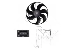 Wentylator chłodnicy 250w VW POLO III 60 1.4, 120 1.6, 50 1.0, 100 1.4, 55 1.4, 75 1.6 NRF