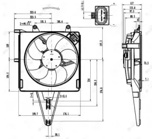 Wentylator chłodnicy z ramą FIAT STRADA 1.2, 1.7 TD NRF