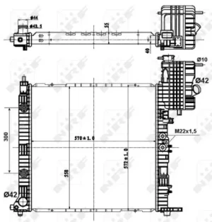 V 230, V 200 MERCEDES-BENZ KLASA V 638/2 Chłodnica wody NRF
