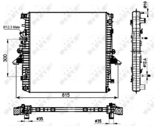 4.0 V6, 4.4 4x4 LAND ROVER DISCOVERY III Chłodnica wody NRF